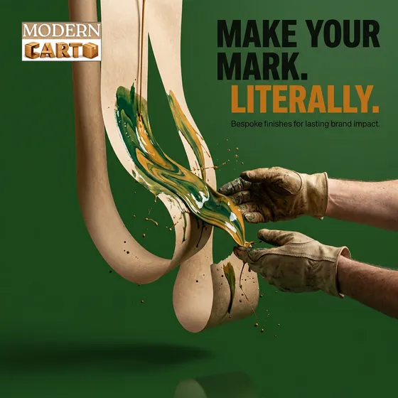 Gloved hands pouring ink over curling paper, headline Make Your Mark. Literally.